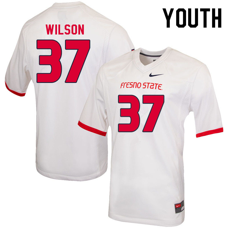 Youth #37 Ryan Wilson Fresno State Bulldogs College Football Jerseys Sale-White